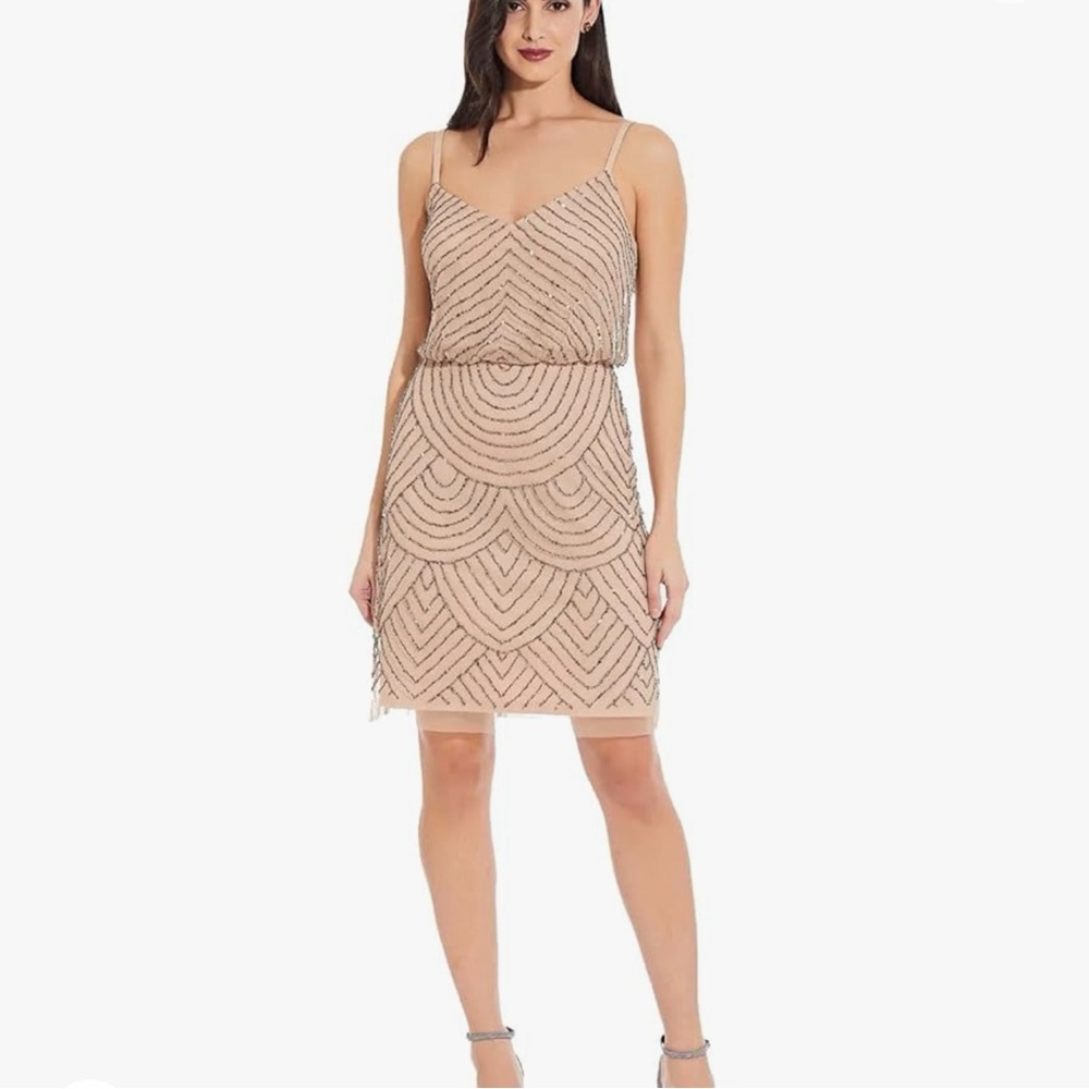 NWT! Adrianna Papell Beaded Blouson Dress